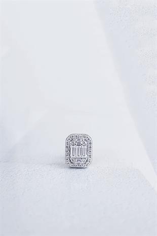 TEKLİ İTHAL BAGET GÜMÜŞ KÜPE