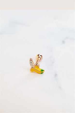 TEKLİ İTHAL BANANA GÜMÜŞ PİERCİNG KÜPE