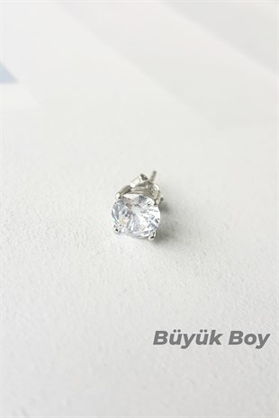 TEKLİ İTHAL BÜYÜK BOY TEKTAŞ GÜMÜŞ KÜPE