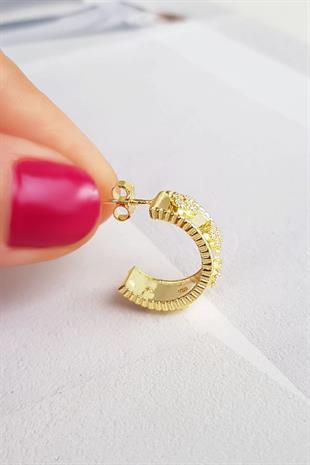 TEKLİ İTHAL ÇİÇEKLİ TASARIM GÜMÜŞ KÜPE