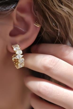 TEKLİ İTHAL DAMLA BUZ KESİM TAŞLI GÜMÜŞ KÜPE