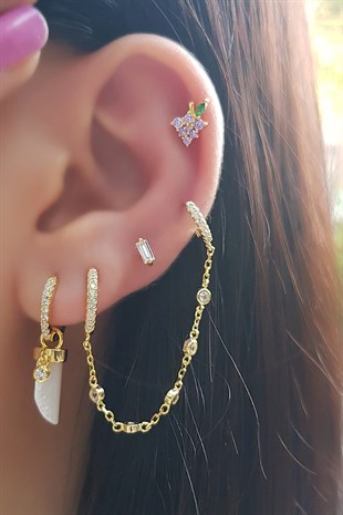 TEKLİ İTHAL FİL DİŞİ GÜMÜŞ KÜPE