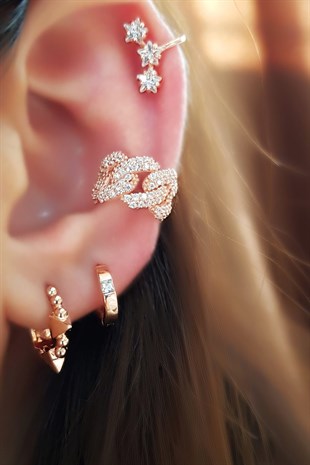 TEKLİ İTHAL HALKA SADE FİGÜRLÜ GÜMÜŞ KÜPE