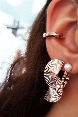 TEKLİ İTHAL İNCİ DOUBLE ZİNCİRLİ GÜMÜŞ KÜPE