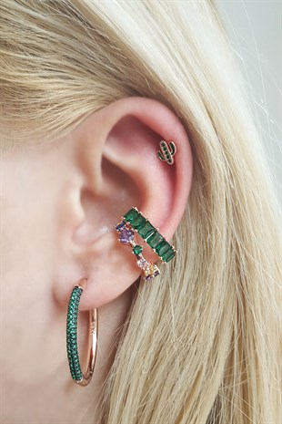 TEKLİ İTHAL KAKTÜS GÜMÜŞ PİERCİNG KÜPE