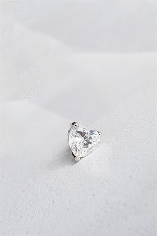 TEKLİ İTHAL KALP HEART G COLOR MOZANİT GÜMÜŞ KÜPE