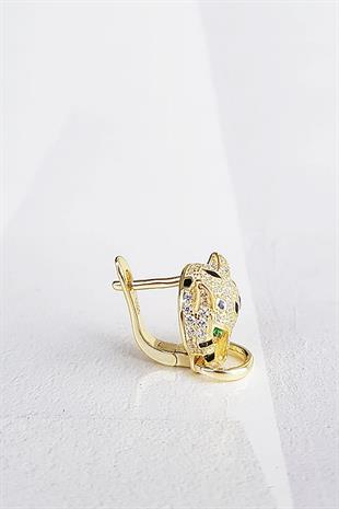 TEKLİ İTHAL KAPLAN TASARIM GÜMÜŞ KÜPE