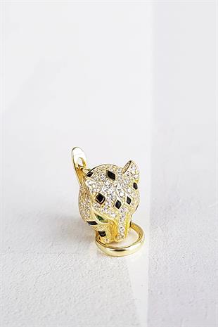 TEKLİ İTHAL KAPLAN TASARIM GÜMÜŞ KÜPE