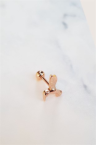 TEKLİ  İTHAL KARGA GÜMÜŞ PİERCİNG KÜPE