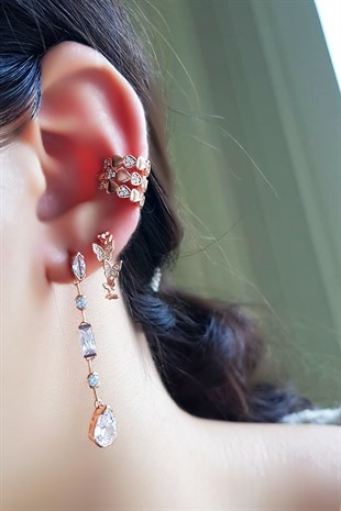 TEKLİ İTHAL KELEBEK TAŞLI GÜMÜŞ KÜPE