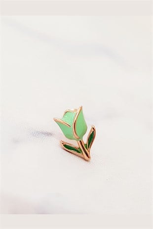 TEKLİ İTHAL LALE GÜMÜŞ PİERCİNG KÜPE