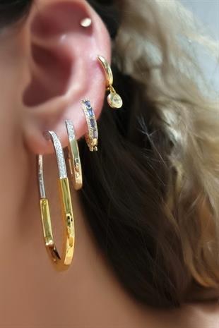 TEKLİ İTHAL LARGE TİFF TAŞLI GÜMÜŞ KÜPE