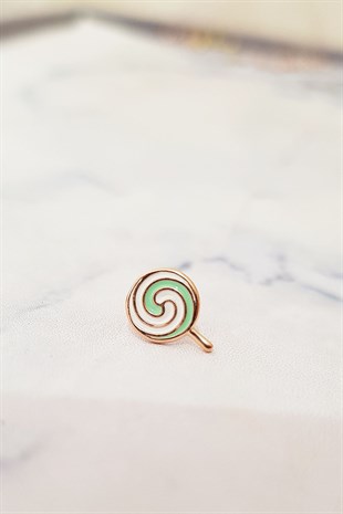 SINGLE IMPORTED LOLLIPOP SILVER PIERCED EARRINGS