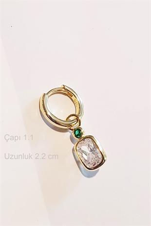 TEKLİ İTHAL MİNİ DİKDÖRTGEN TAŞLI GÜMÜŞ KÜPE