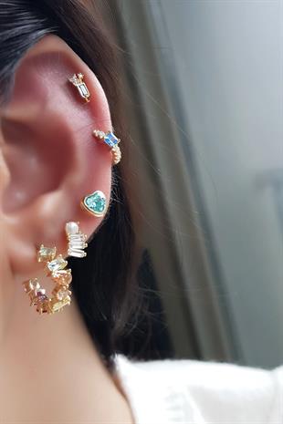 TEKLİ İTHAL MİNİ FANCY KESİM AQUA KALB GÜMÜŞ KÜPE