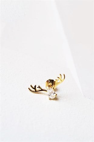 TEKLİ İTHAL MİNİ GEYİK GÜMÜŞ KÜPE