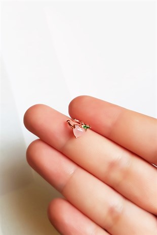 SINGLE IMPORTED TINY APPLE SILVER CHUCKLE-LEFT