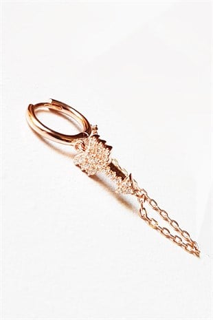 TEKLİ İTHAL OK ZİNCİR GÜMÜŞ KÜPE