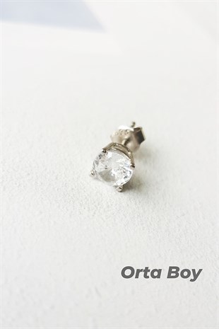 TEKLİ İTHAL ORTA BOY TEKTAŞ GÜMÜŞ KÜPE