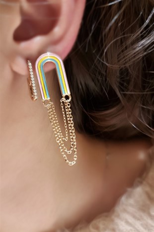 TEKLİ İTHAL RAİNBOW GÜMÜŞ KÜPE