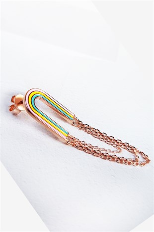 TEKLİ İTHAL RAİNBOW GÜMÜŞ KÜPE