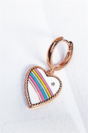 TEKLİ İTHAL RAİNBOW LOVE GÜMÜŞ KÜPE