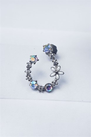 TEKLi, İTHAL SAĞ TARAFLI FLOWER RENKLİ GÜMÜŞ KÜPE