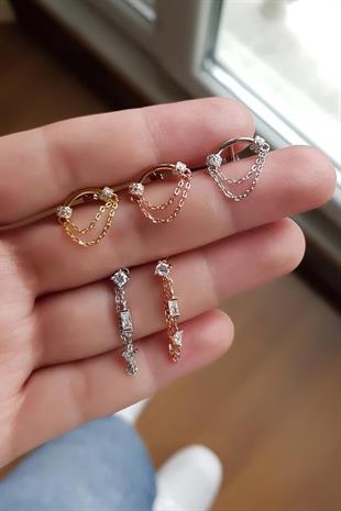 TEKLİ İTHAL SALLANTILI ZİNCİR GÜMÜŞ PİERCİNG