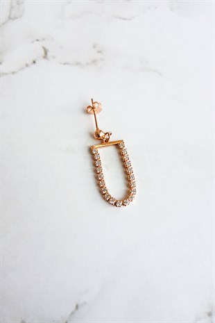 TEKLİ İTHAL SALLANTILI ZİRKON TAŞLI GÜMÜŞ KÜPE