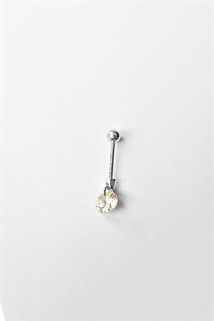 TEKLİ İTHAL ŞEFFAF SARI FANCY KESİM GÜMÜŞ KÜPE PİERCİNG