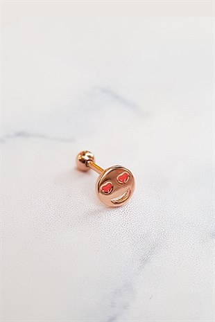 TEKLİ İTHAL SMİLE HEART GÜMÜŞ PİERCİNG KÜPE