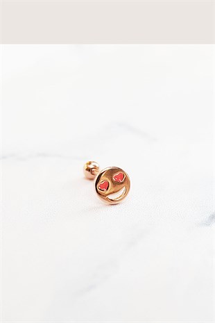 TEKLİ İTHAL SMİLE HEART GÜMÜŞ PİERCİNG KÜPE