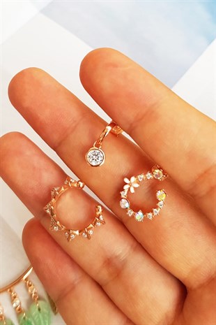 TEKLi, İTHAL SOL TARAFLI FLOWER RENKLİ GÜMÜŞ KÜPE