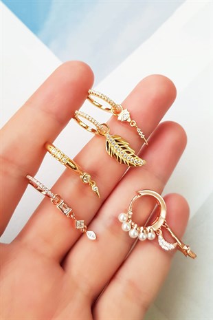 TEKLİ İTHAL TAŞLI FİGÜR GÜMÜŞ KÜPE