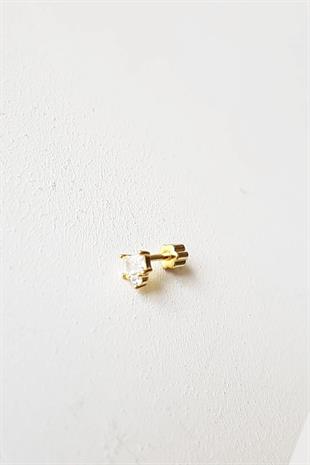 TEKLİ İTHAL TEKTAŞ GÜMÜŞ KÜPE PİERCİNG