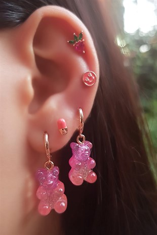 TEKLİ İTHAL VİTAMİN GÜMÜŞ PİERCİNG KÜPE