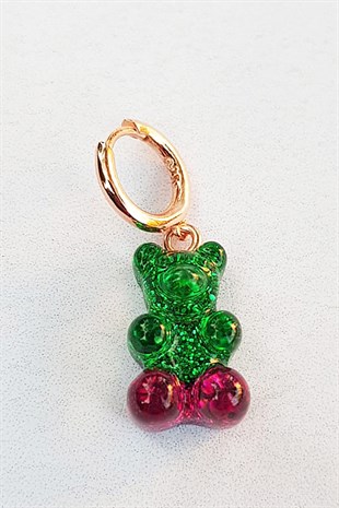 TEKLİ İTHAL YEŞİL MOR SİMLİ JELİBON KÜPE