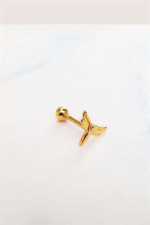 SINGLE IMPORTED DRAGONFLY SILVER PIERCED EARRINGS