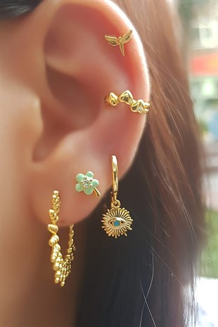 SINGLE IMPORTED DRAGONFLY SILVER PIERCED EARRINGS