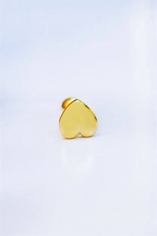 Tekli, Kalpli Gümüş Piercing Küpe