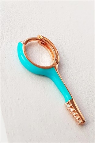 TEKLİ KURŞUN MAVİ GÜMÜŞ KÜPE