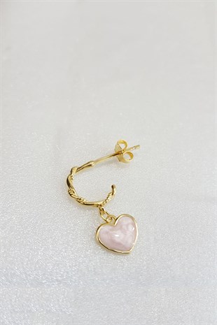 TEKLİ KUVARS TAŞLI GÜMÜŞ KÜPE