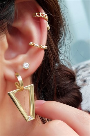 TEKLİ LARGE V SPECİAL GÜMÜŞ KÜPE