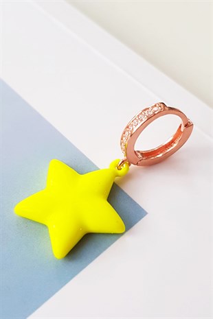 TEKLİ  LITTLE STAR SARI GÜMÜŞ KÜPE