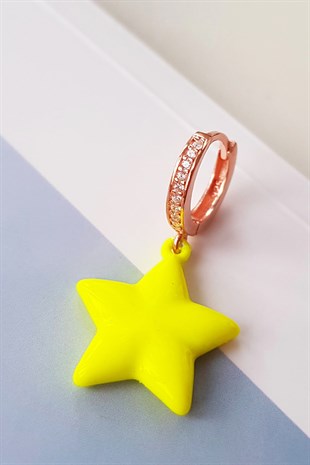 TEKLİ  LITTLE STAR SARI GÜMÜŞ KÜPE