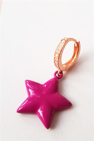 TEKLİ LITTLE STAR VİŞNE GÜMÜŞ KÜPE