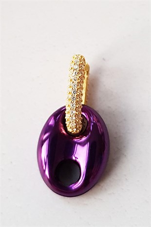 TEKLİ M MOR LOVE PARLAK GÜMÜŞ KÜPE