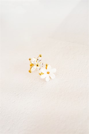 Tekli, Manolya Çiçekli Gümüş Küpe