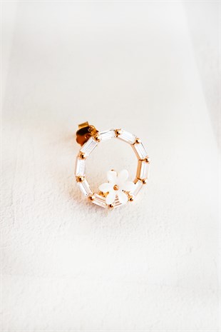 Tekli, Manolya Çiçekli Halka Gümüş Küpe