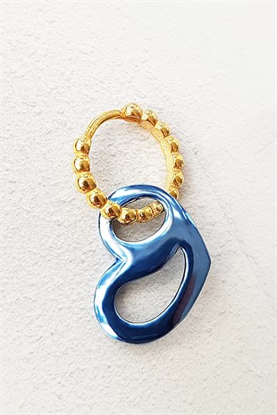 TEKLİ MAVİ GÜMÜŞ KÜPE